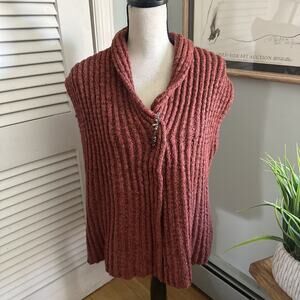 Vintage Nomadic Traders Sweater Vest Womens Medium Brown Chunky Earthy Boho Chic